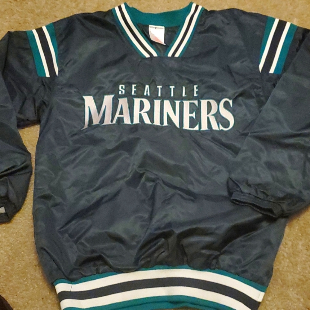 Seattle Mariners Kids Pullover satin jacket 10-12 genuine merchandise